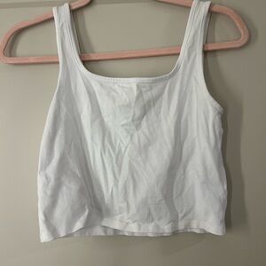 Cotton On White Cropped Fitted Tank Top